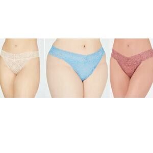NWT Jenni Plus Size Lace Thong Underwear Pack of 3 One Size
